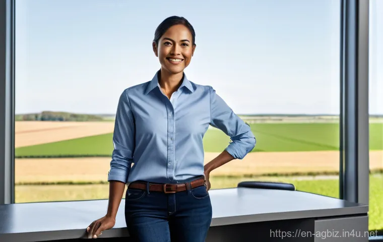 농업경영사 자격증의 커리큘럼 분석 - **Prompt:** A focused, determined agricultural business professional, a woman in her late 30s of div...