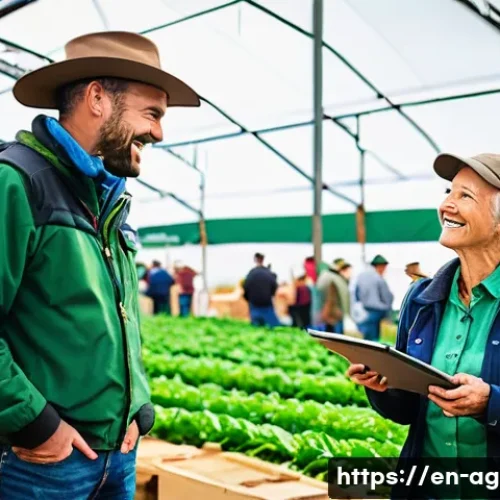 Home 13 농업경영사 네트워크 형성 팁 - **Prompt:** A bustling agricultural expo scene. Diverse farmers and agribusiness professionals, dres...